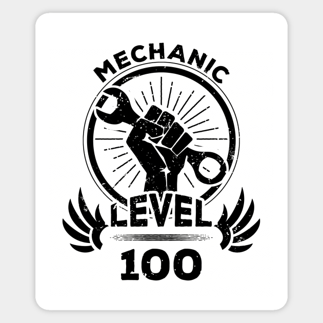 Level 100 Mechanic Gift For Mechanic Sticker by atomguy